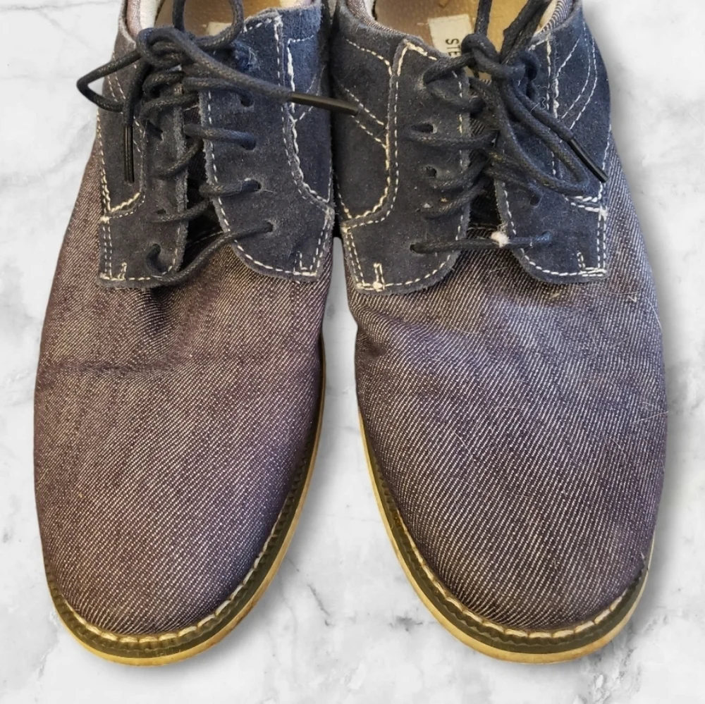 Steve Madden Stoker Blue Denim Leather Lace-up Oxford Size 7